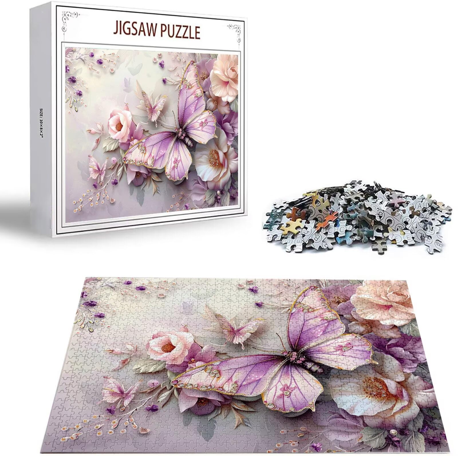 Puzzle 5000 Pezzi, 3 4 5 Anni Puzzle Viola 6 7 8 Anni Giochi Educativi Sostenibili Con Motivi Per Adulti Da Gioco in Legno Di Alta Qualità Jigsaw Farfalla per Gioco Familiare, 2026 Regalo Natale H-395