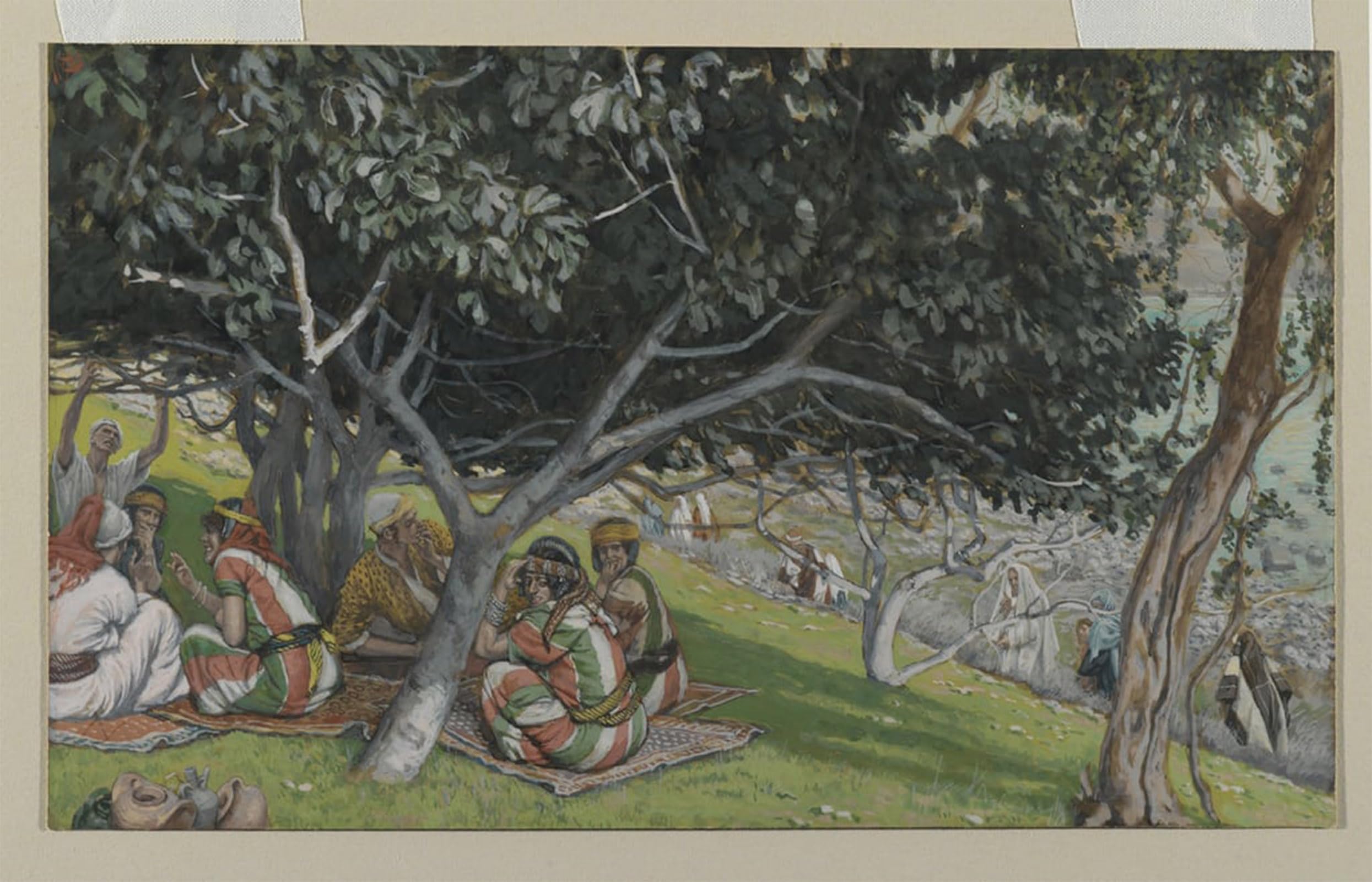 HRJUBWREE Vintage Poster Photo Wall Print Mural Artwork Nathaniel Under the Fig Tree by Jacques Art Prints Painting for Office Decor 60x90cm