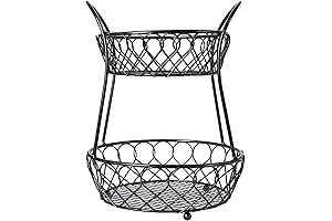 Gourmet Basics by Mikasa Two Tiered Fruit Basket with Handles