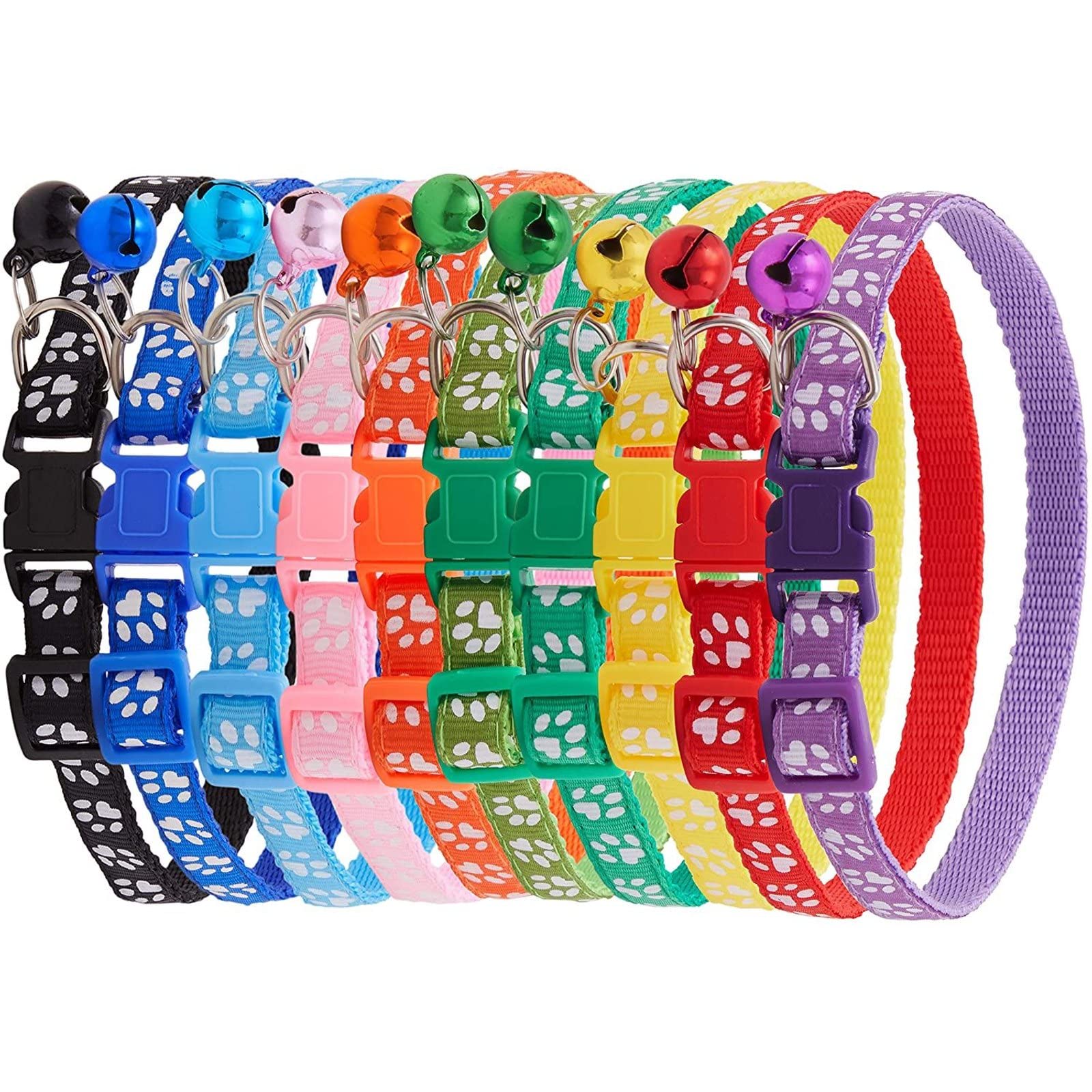 The DDS Store Footprint Cat Collar with Bell Dog Cat Collar Buckle Adjustable Cat Dog Collar (Color May Vary) (4 Pcs) (B0C1GXWHS6) Amazon Price History, Amazon Price Tracker