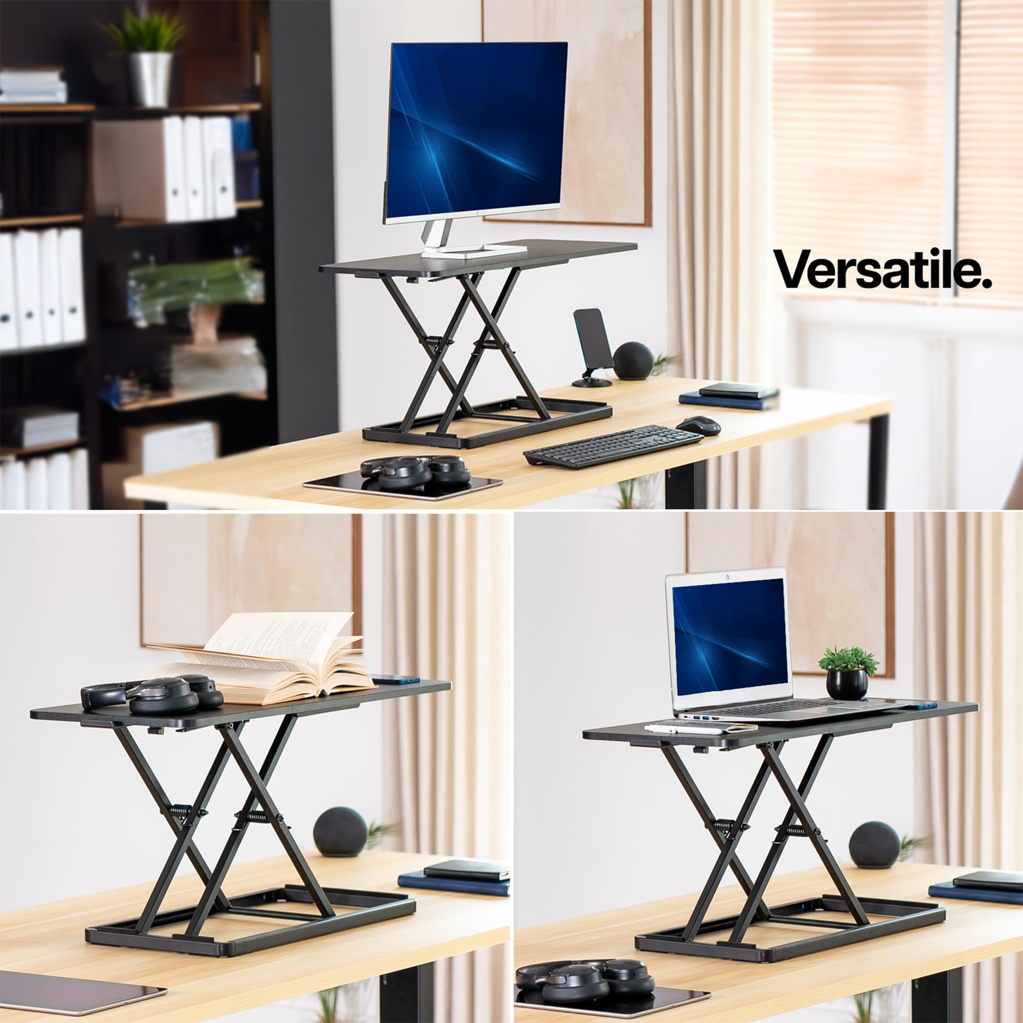 VIVO - Supporto singolo regolabile in altezza da 76,2 cm con sollevatore a forbice per tastiera e mouse, scrivania per laptop, per postazioni di lavoro ergonomiche sit-stand, nero, DESK-V030A