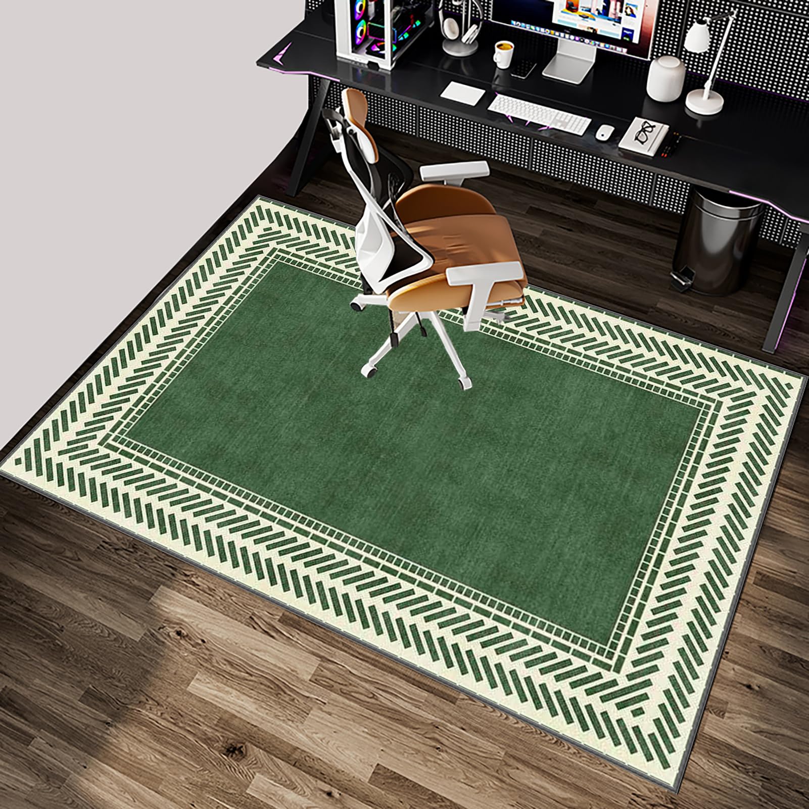 Rutschfeste Gaming-Stuhlmatte, 100 x 120 cm, Bodenschutz für Büro und Zuhause, rechteckige Matte für Stühle, Gaming-Zubehör