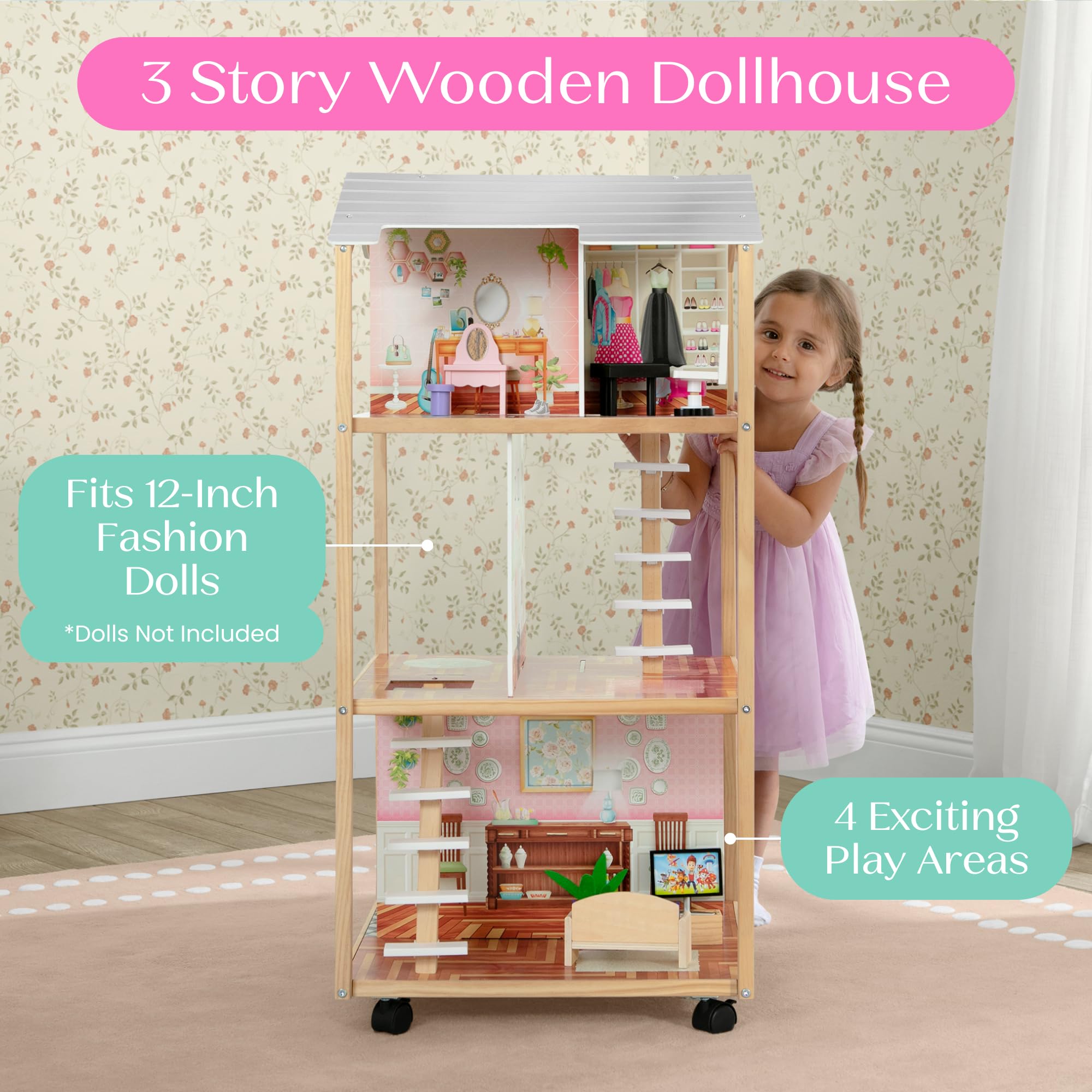 Delta Children Moveable Mansion Dollhouse - 360 Spins! -2 Delta Children Moveable Mansion Dollhouse - 360 Spins! -2
