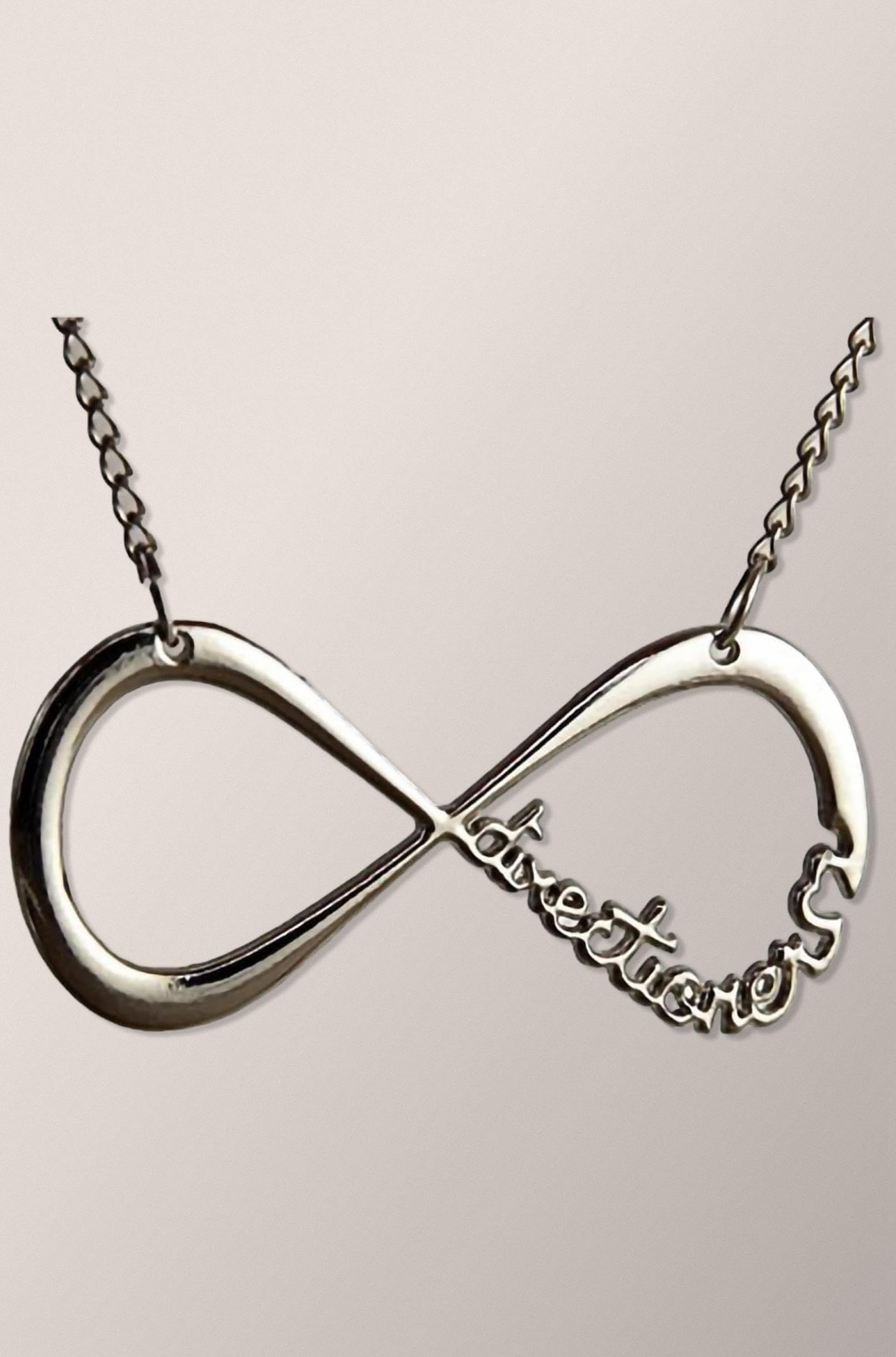 One Direction Band Silver Infinity And Small Plane Symbol Pendant Necklace For Women and Girls