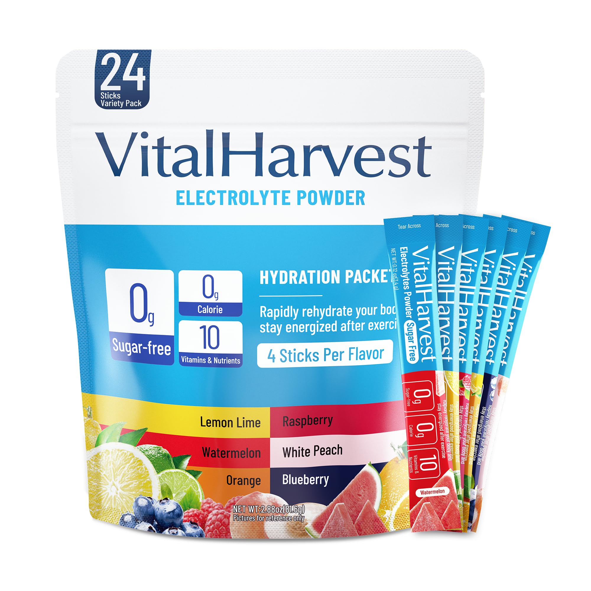 36 Sticks Electrolytes Powder Packets Sugar Free Hydration Packets Electrolyte Liquid Daily IV Drink Mix with Blueberry, Low Sodium, 0 Calorie — Amazon image 12