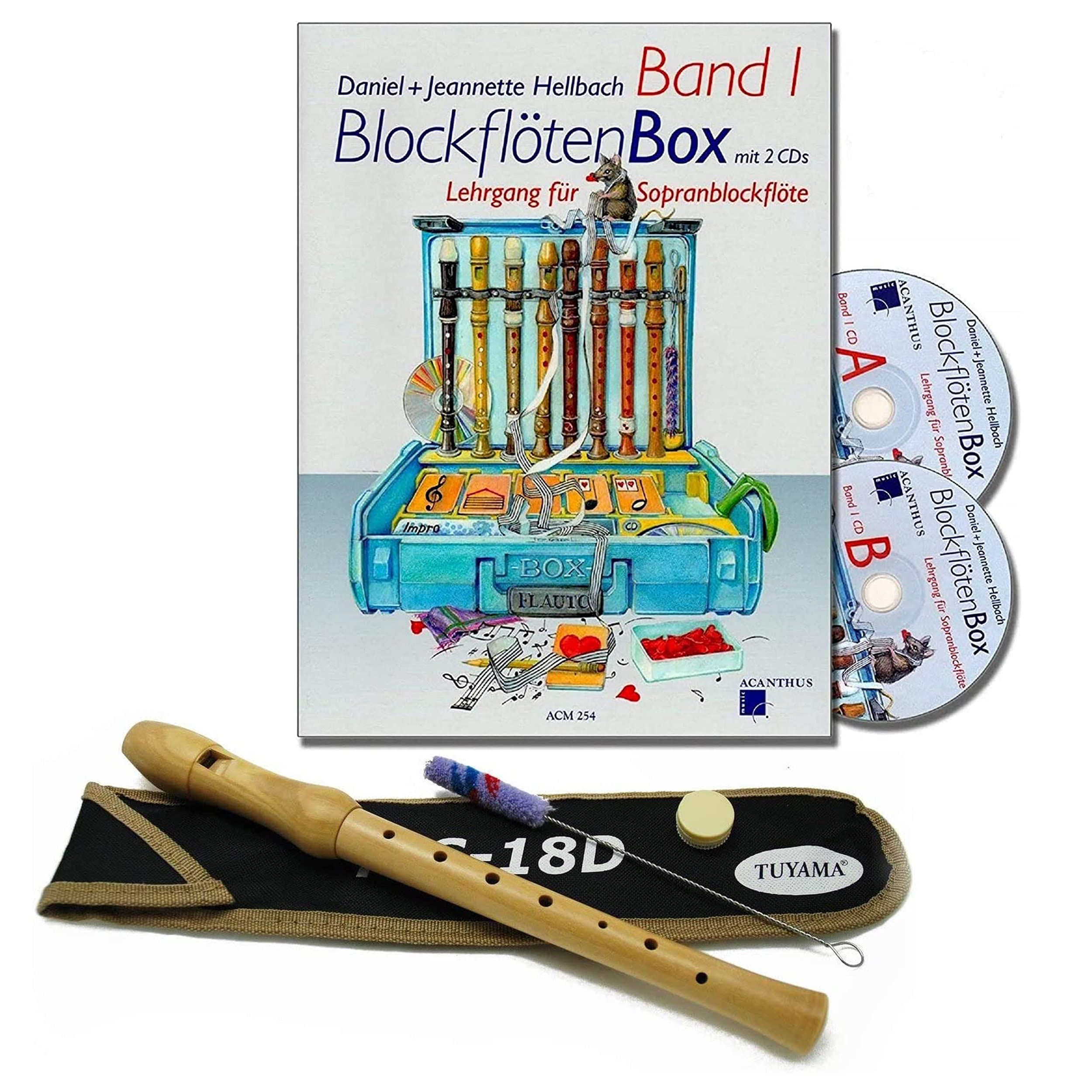 TFS-18D Sopranblockflöte + Blockflötenbox Band 1 ACM254 mit 2 CDs (Starterkit)