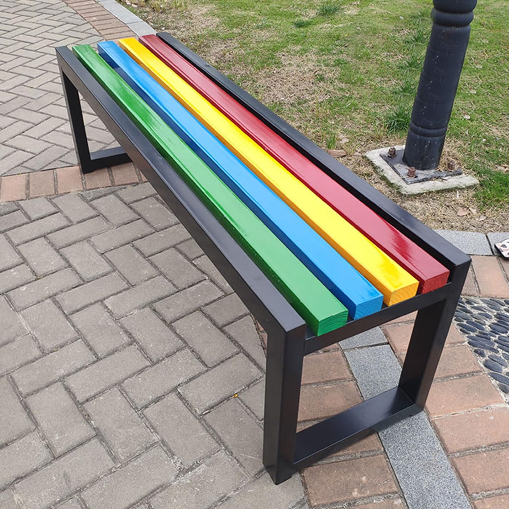 Banco de jardín para 2-3 personas para cenas en el patio y tardes en el césped