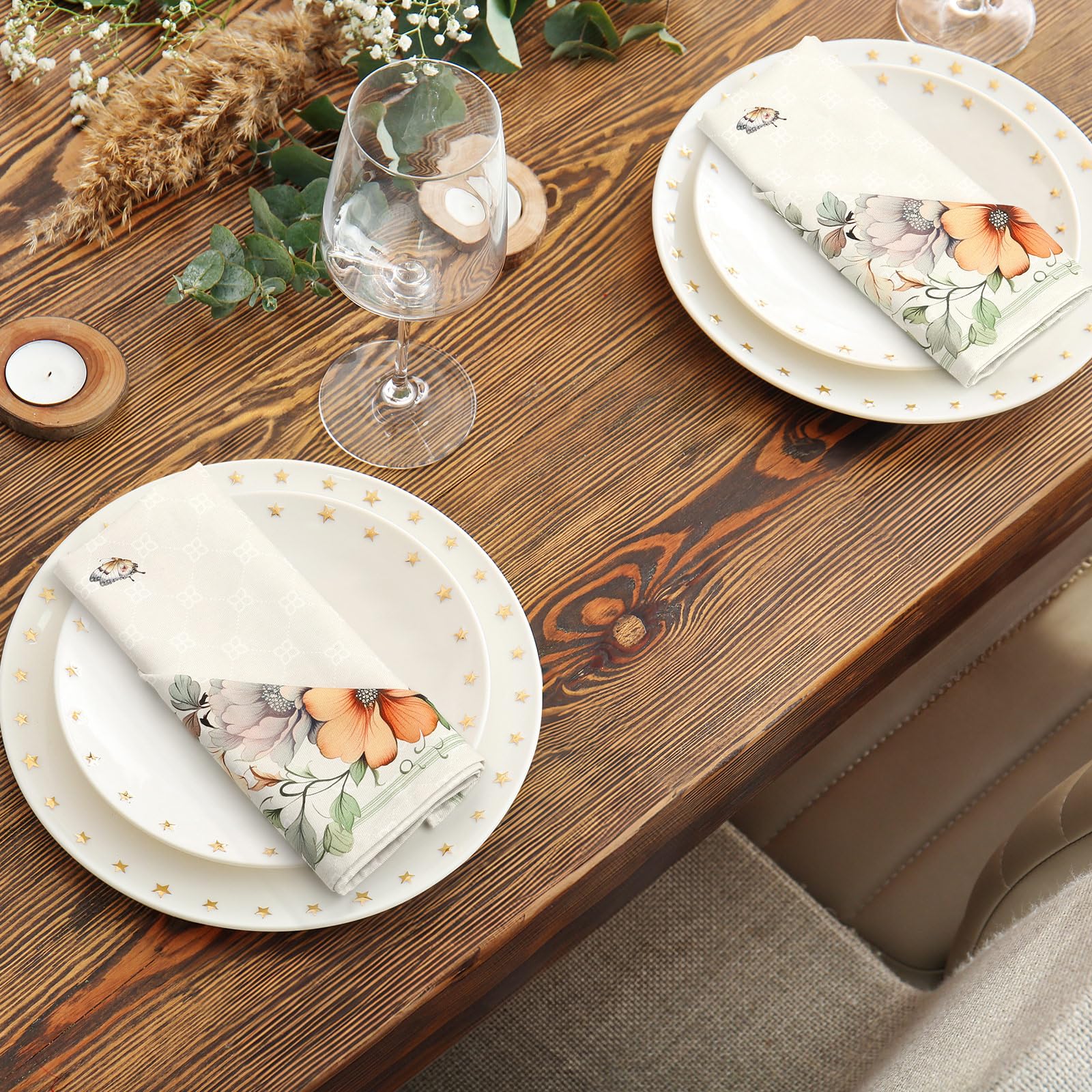 Servilletas Para Eventos Servilletas De Tela Flores Y Mariposas - Pack 4  Unidades, 100% Algodón, 45x45 Cm, Lavables - Para Mesa, Bodas, Eventos  Servilletas Con Flores, image size:1600x1600