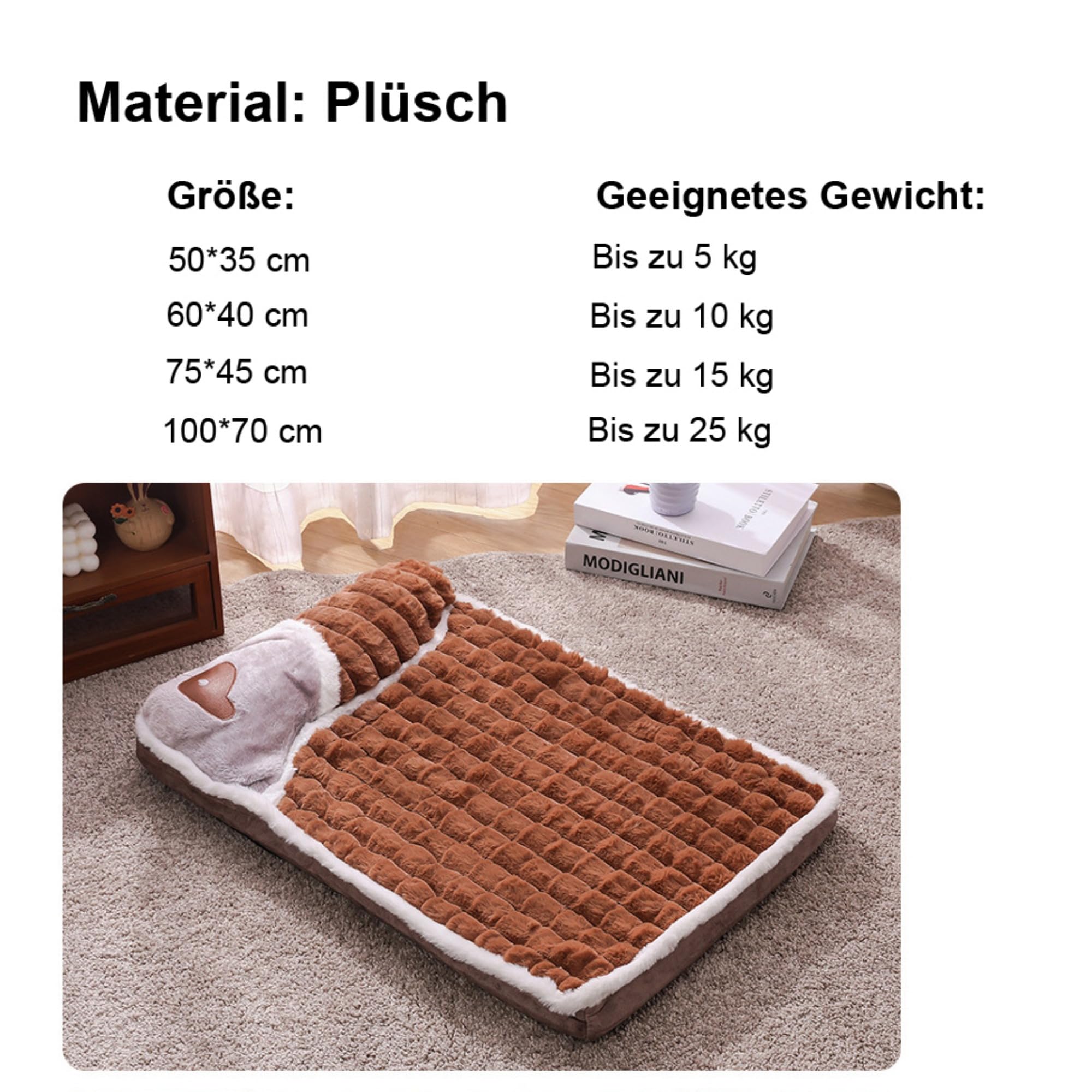 Hundekissen Waschbar, Hundedecke Flauschig mit Kissen, Plüsch Hundebett Mittelgroße Hunde, Katzenkissen für Haustiere Aller Größen (Grün,60x40 cm)