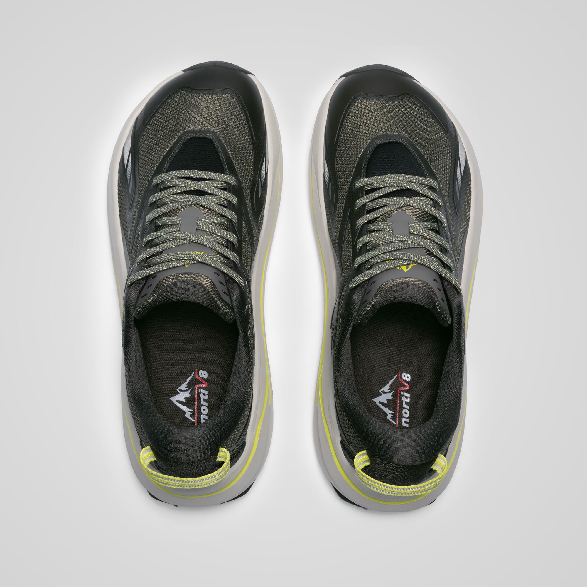 NORTIV 8 Zapatillas de deporte para hombre con puntera ancha para correr y caminar, caminar, atletismo, tenis, entrenamiento, gimnasio, entrenamiento cruzado, zapatillas de moda, Oliva, 7.5