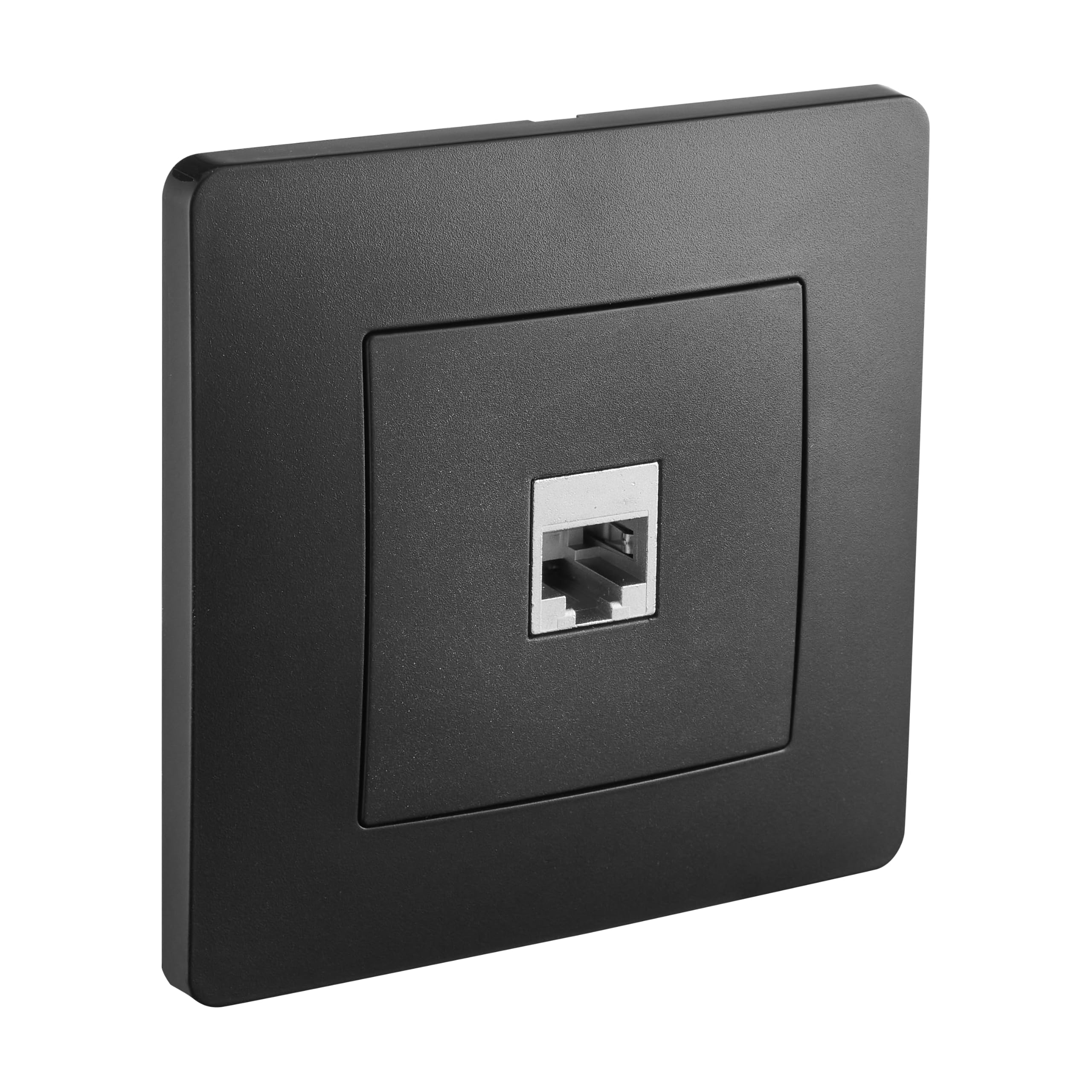 DEBFLEX - Caly - Presa RJ45 Cat. 6 - Presa Ethernet ad alta velocità - ABS - Installazione a incasso - Nero - 85 x 85 x 36 mm
