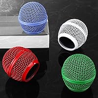 Vista 8 de Facmogu 4 cabezales de micrófono de malla Beta58A, reemplazo de cabezal de micrófono, cabezal de bola de rejilla de micrófono con espuma