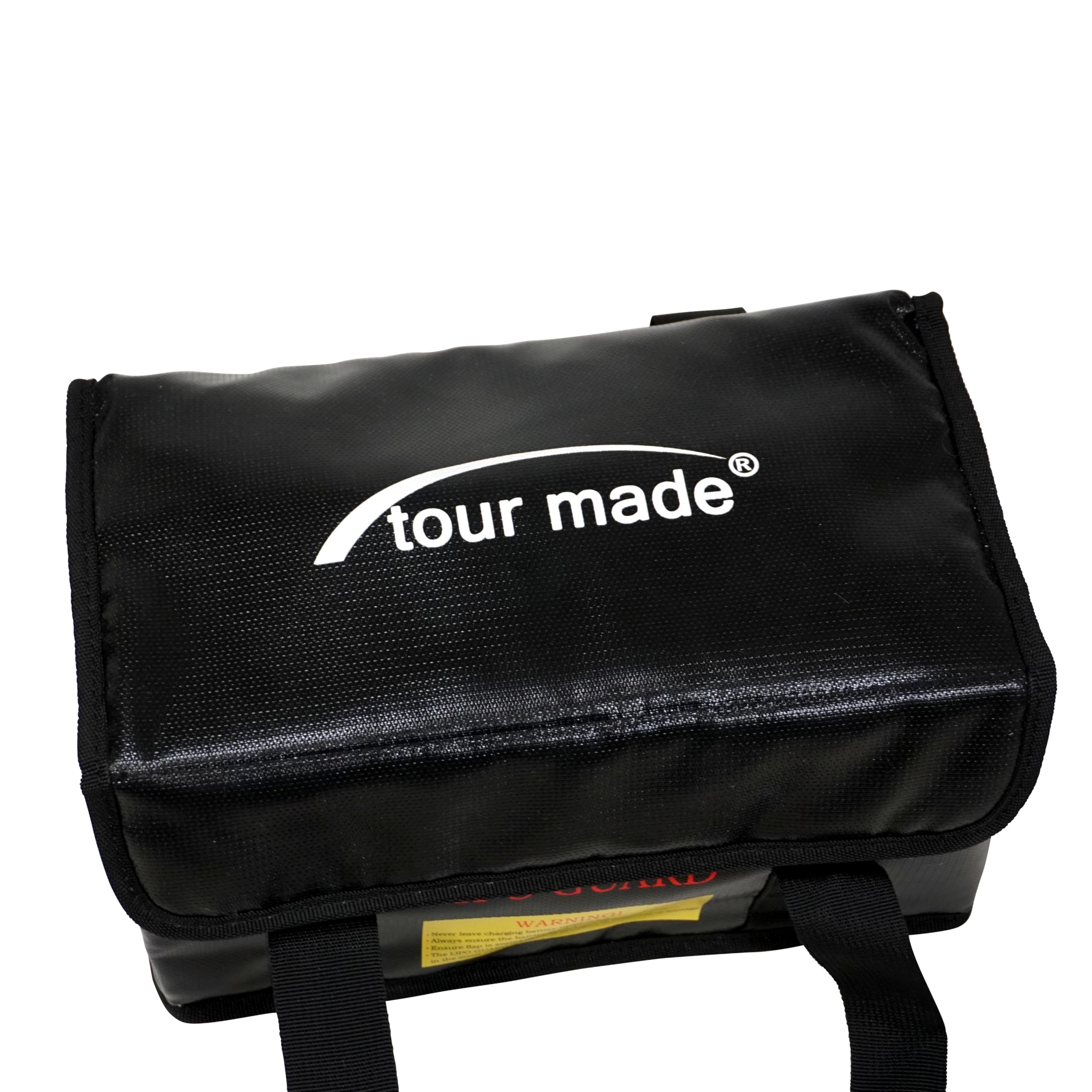 tour made Golf Trolley Akku Sicherheitstasche I Explosions-/Feuerfest | 26x13x15cm I wasserabweisendes LiPo Safe Bag für Transport & Lagerung I sicheres Laden dank Kabelausgang I auch für E-Bike