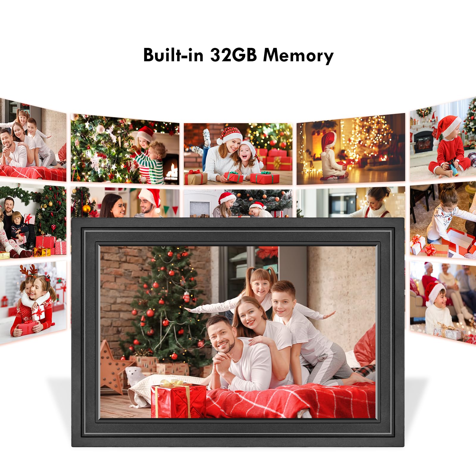 Marco de Fotos Digital WiFi de 10,1 Pulgadas, Memoria Integrada de 32 GB, Marco de Fotos con Pantalla Táctil IPS HD de 1280 x 800, Comparte Fotos o Vídeos al Instante a Través de la Aplicación Frameo