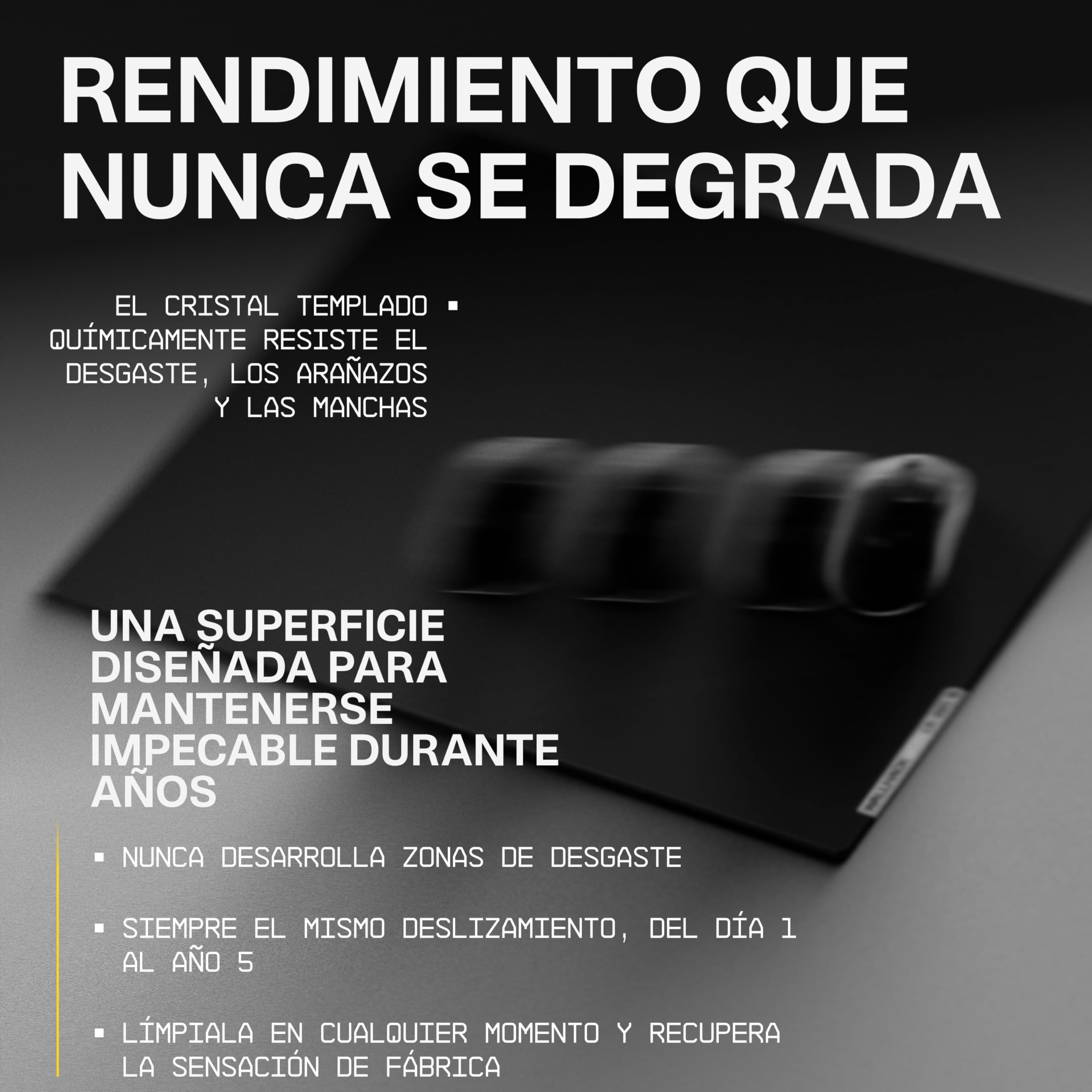 Wallhack SP-005 Alfombrilla Gaming de Cristal – Superficie Speed, Alfombrilla Grande para Esports, Deslizamiento Suave, Cristal Templado, Resistente y portátil con Estuche de Transporte | Negro
