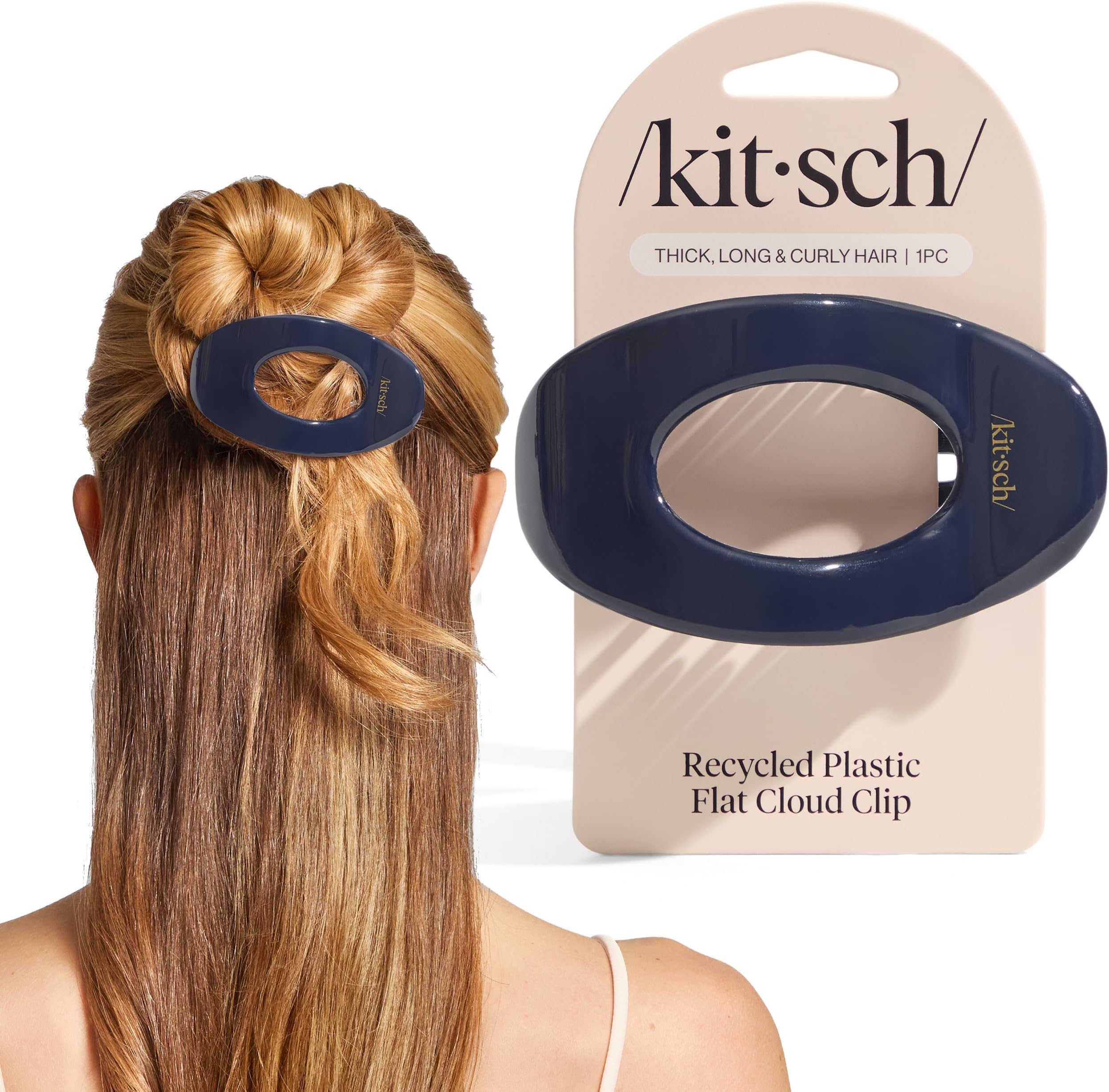 Large Flat Claw Clips for Women - Stylish Flat Hair Clips for Women, Strong Hold for Thick & Fine Hair | Non-Slip for Secure, Comfortable All-Day Wear - Blue Orchid