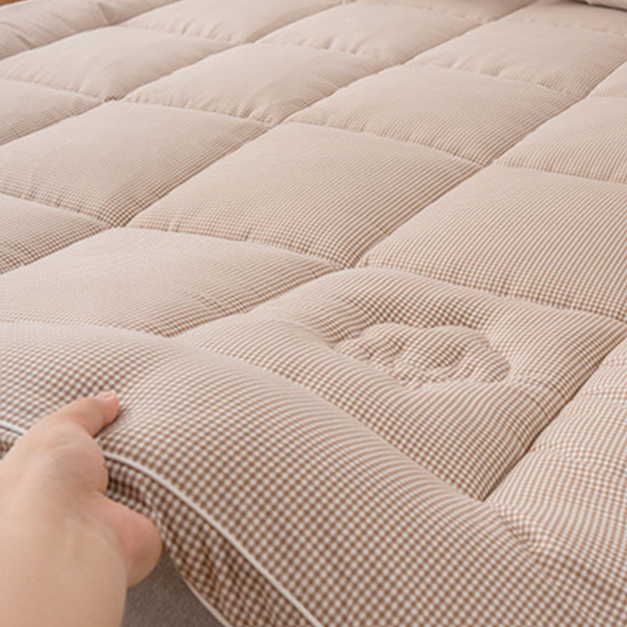 Gruby japoński materac futon – średnio mocna składana podkładka do spania, przenośna mata na sofę, bawełniana mata kempingowa, zwijane łóżko dla gości dla wygody i wygody.