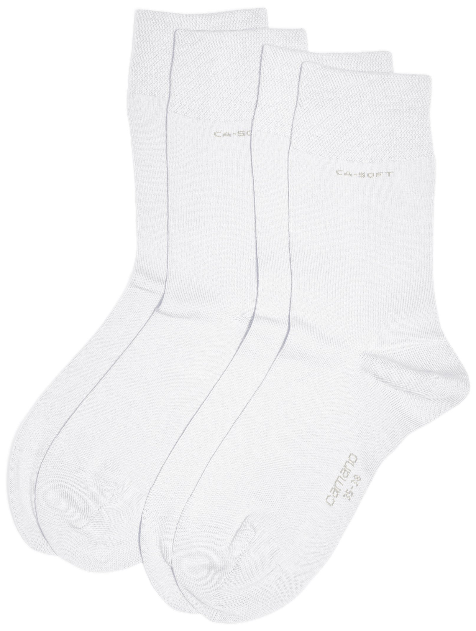 Camano Unisex 3642 Socks, 100 Denier, White (01), (Manufacturer Size: 43/46) (Pack of 2)