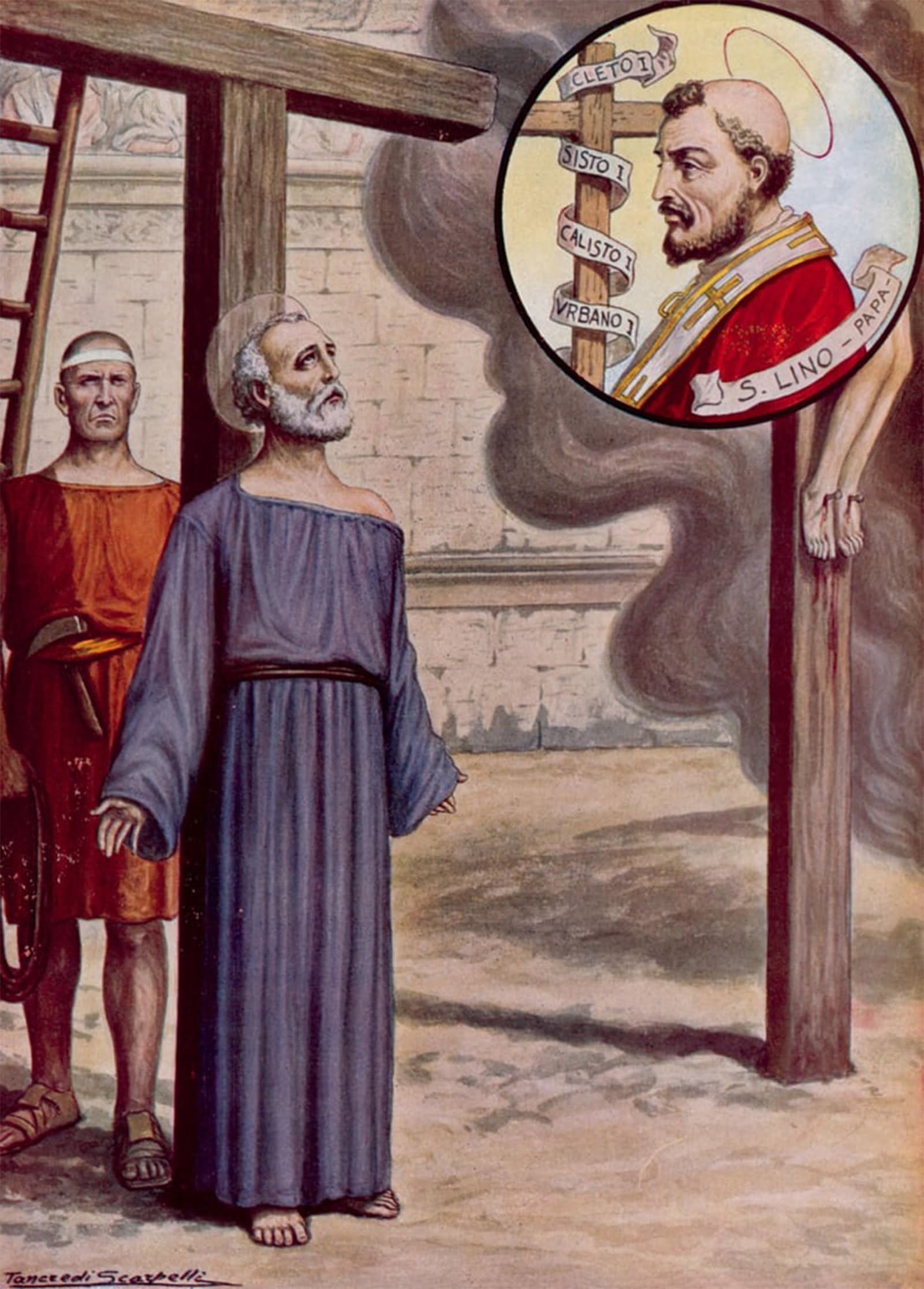 HRJUBWREE Retro Picture Art Painting Wall Poster Illustration for Dante's Divine Comedy by Tancredi Scarpelli Vintage Art Print for Home Decor 60x90cm