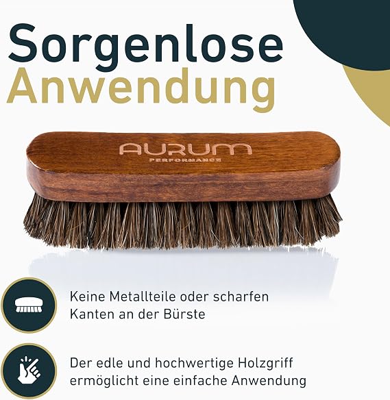 Aurum-Performance Car Leather Brush with Natural Bristles for All Leather Types