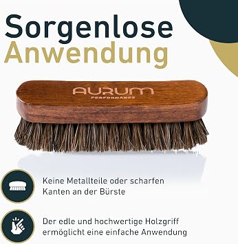 Aurum-Performance Car Leather Brush with Natural Bristles for All Leather Types
