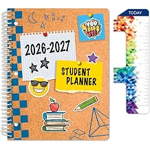 Global Datebooks 2026-2027 Elementary Student Planner 8.5" x 11" - Dated Weekly & Monthly Academic Planner with Ruler/Bookmark & Stickers, Ideal for Homework, Matrix Style, Corkboard