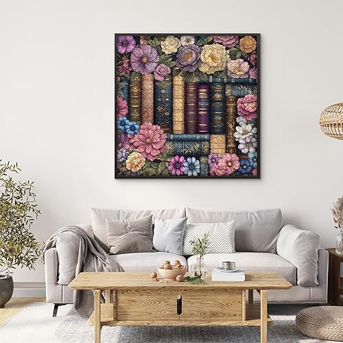 Miniatura 3 de Rompecabezas de libro vintage para adultos de 1000 piezas, rompecabezas de flores de libro, biblioteca de biblioteca, PICKFORU Wildflower Pages