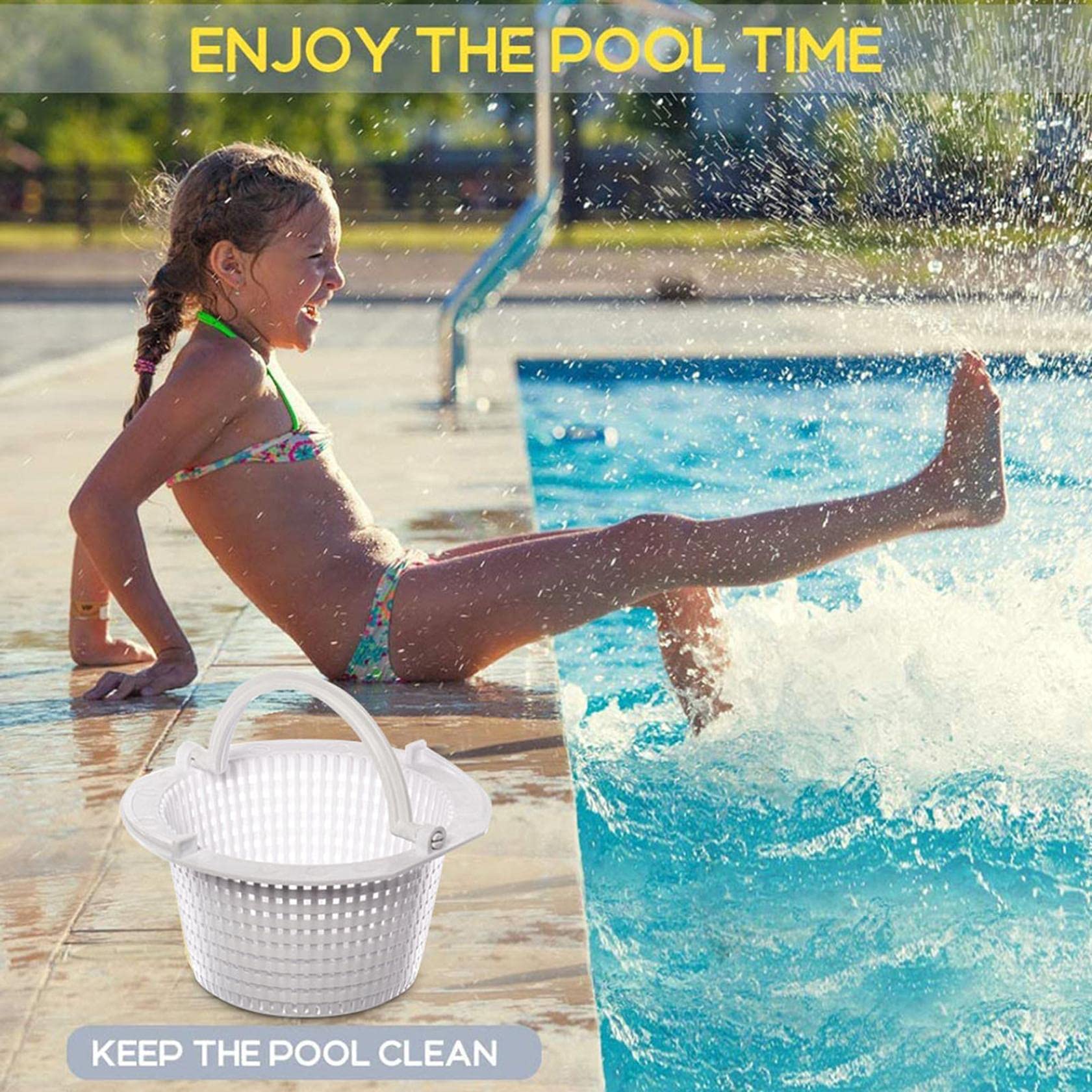 Panier Skimmer Piscine 20,5cm - Rond, Plastique Résistant, Pour Retenir Feuilles Et Débris