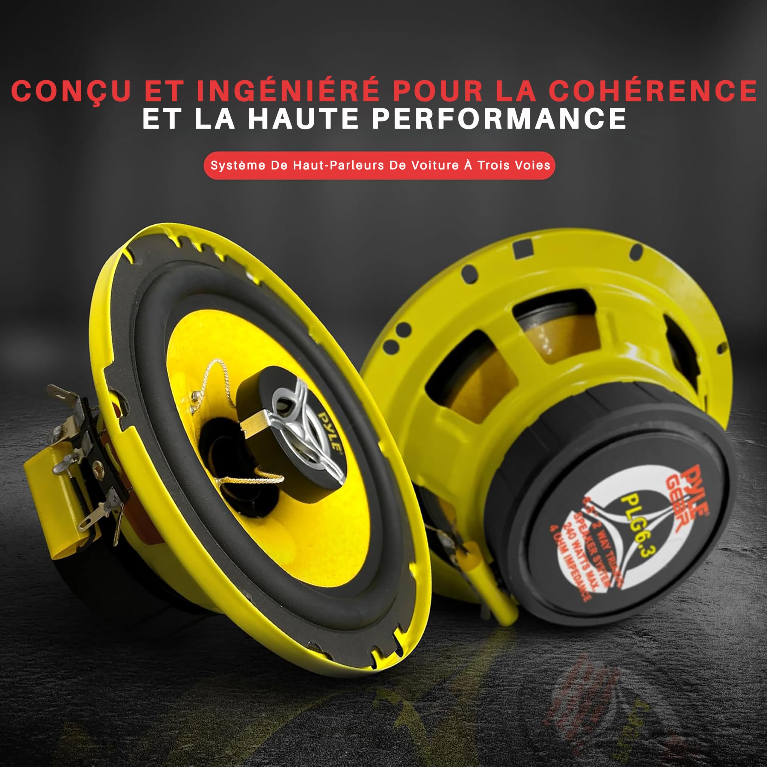 Haut-Parleurs Voiture Pyle 2 Voies - 9 Cm, 120W, 4 Ohms - Tweeter Néodyme - Compatible OEM
