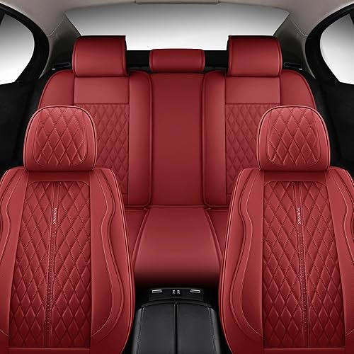 Miniatura 4 de Wateroroof - Juego completo de fundas de asiento de automóvil de cuero de cobertura completa, fundas de asiento para automóviles, camiones, sedanes,