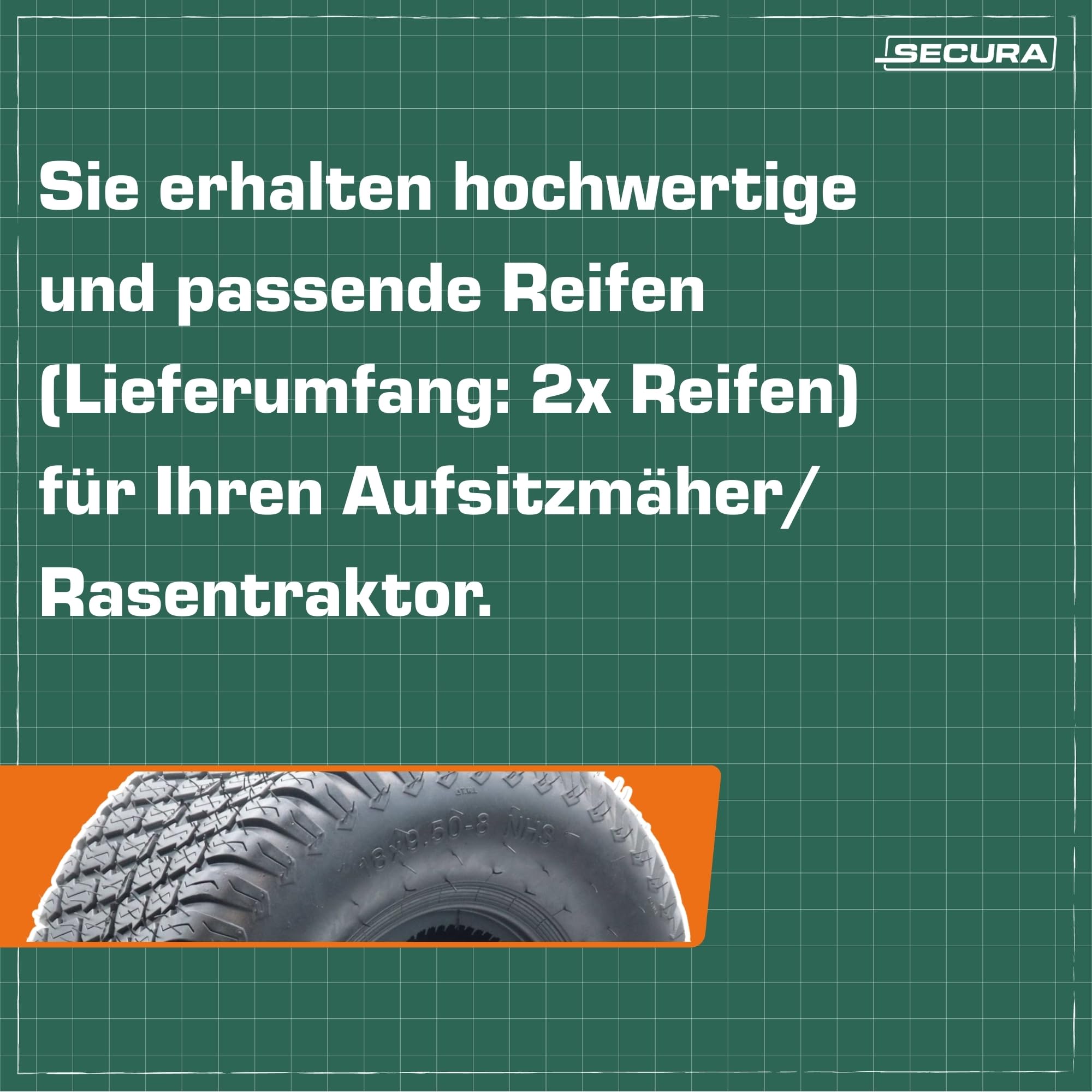 SECURA 2x Reifen 18x9.50-8 tubeless