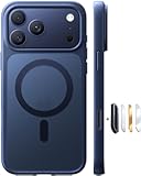 TORRAS Magnetic Shockproof for iPhone 17 Pro Case, Fit for MagSafe, Military-Grade Protection, Camera Control Button, Slim Translucent Anti-Fingerprint Phone Case for iPhone 17 Pro 6.3", Deep Blue