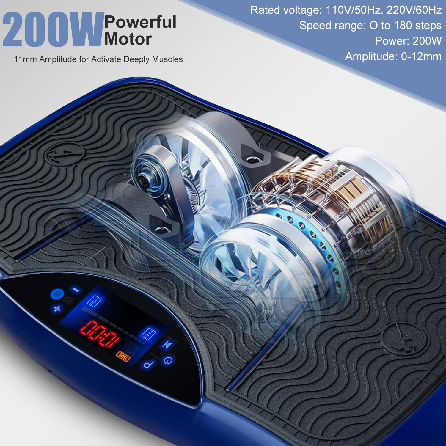 Piastra vibrante per allenamento di tutto il corpo, perdita di peso e fitness a casa con altoparlante Bluetooth, corda di resistenza, telecomando, 180 livelli, 5 programmi