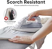 Vista 4 de Home Intuition Funda para tabla de planchar extra gruesa y almohadilla de hierro resistente a la quema con cierre de velcro y borde elástico, 15 x