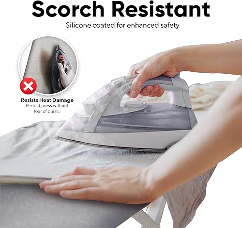Miniatura 4 de Home Intuition Funda para tabla de planchar extra gruesa y almohadilla de hierro resistente a la quema con cierre de velcro y borde elástico, 15 x