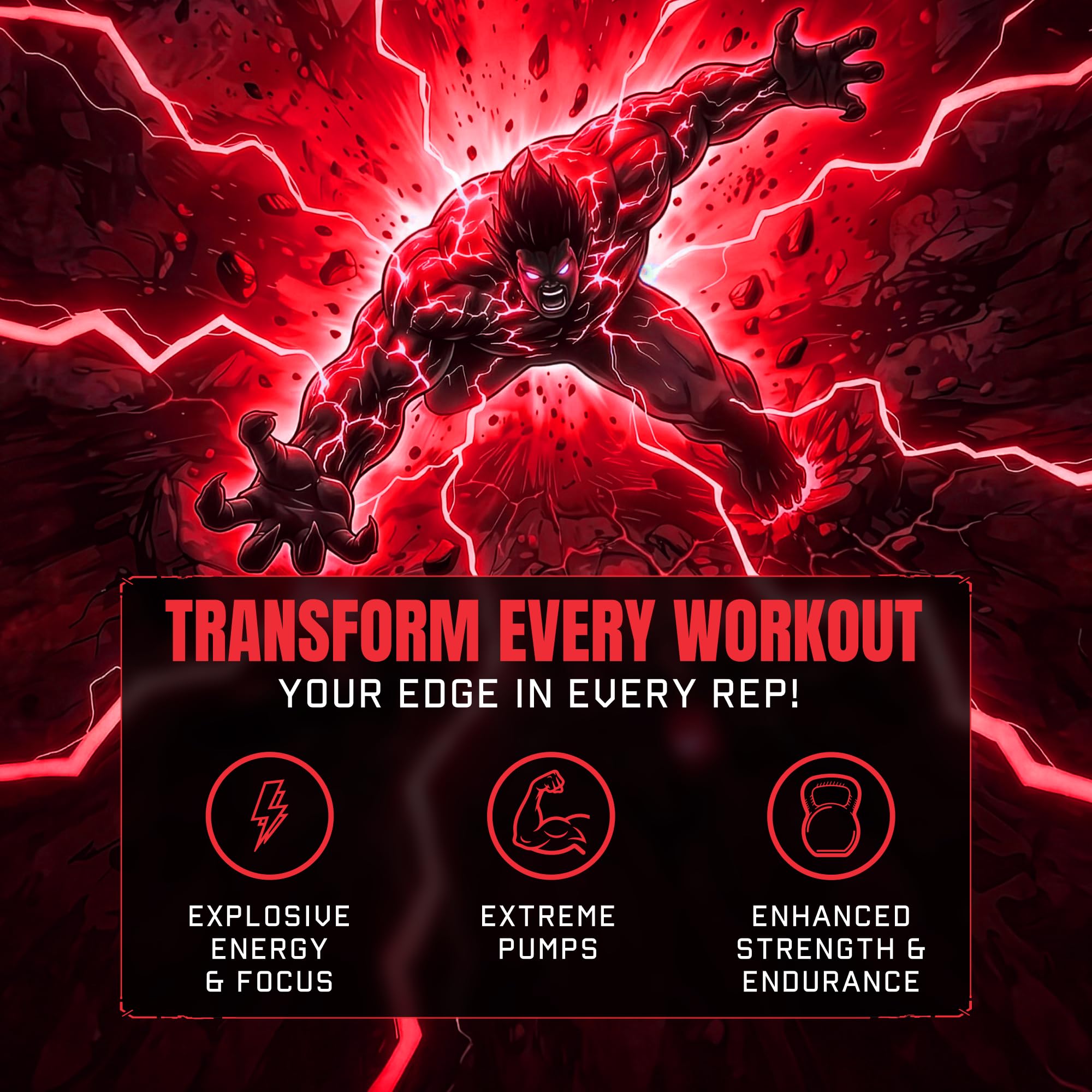 Outrage Ultra HIGH STIM Pre-Workout Powder for Men Fruit Punch | 400mg Caffeine, L-Citrulline, Beta-Alanine, Creatine | Extreme Energy, Focus, Strength & Endurance | 30 Servings — Amazon image 4