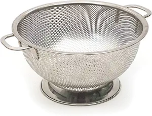 RSVP International Endurance Kitchen Collection Colander Strainer, 3 Quart, Pierced Stainless Steel
