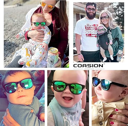Miniatura 3 de COASION CA8042 - Gafas de sol polarizadas flexibles para recién nacidos con correa para niños y niñas de 0 a 12 meses