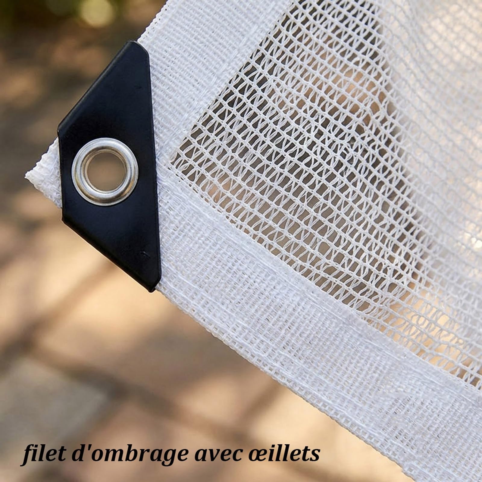 Filet D'ombrage 50% Blanc avec Œillets, Toile Ombrage Respirant Anti-UV
