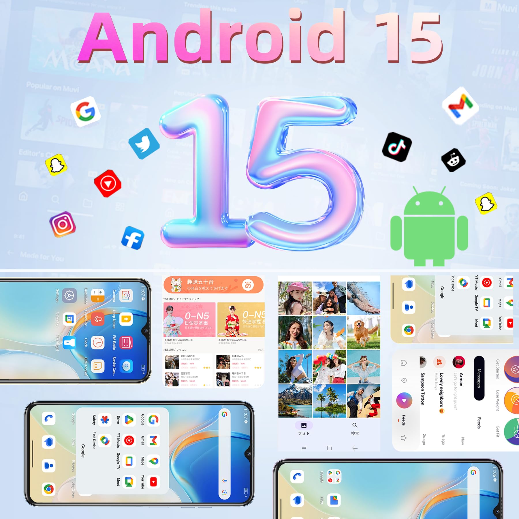 Amazon.co.jp: 【Android 15】 OUKITEL C1 SIM Free Smartphone, 16 GB