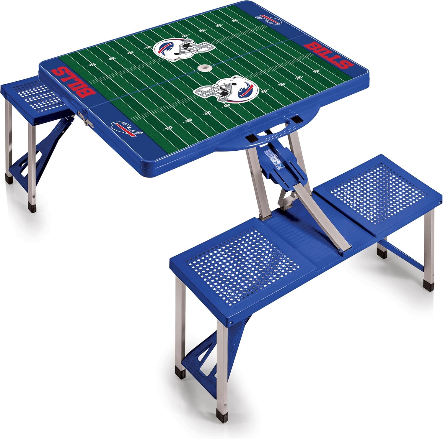 PICNIC TIME NFL Picnic Table Portable Folding Table with Seats and Umbrella