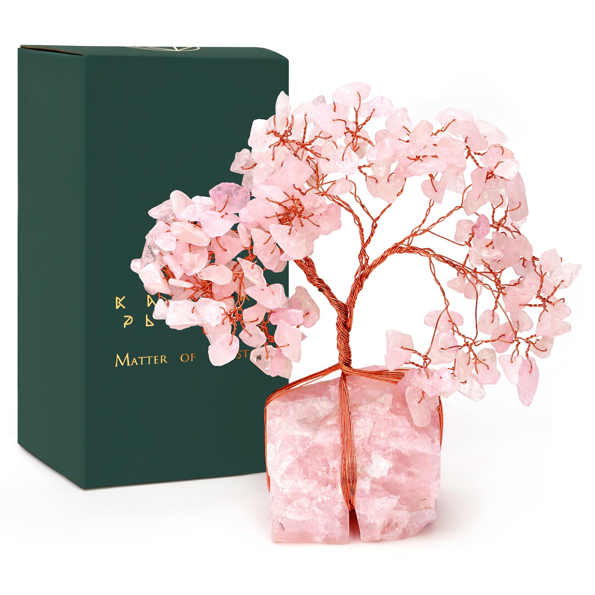 Rose Quartz Crystal Trees Home and Office Desk Decorartion, Chakra Healing Crystals and Stone for Positive Energy, Money, Good Luck, Feng Shui Decor, Tree of Life Spiritual Gifts for Women