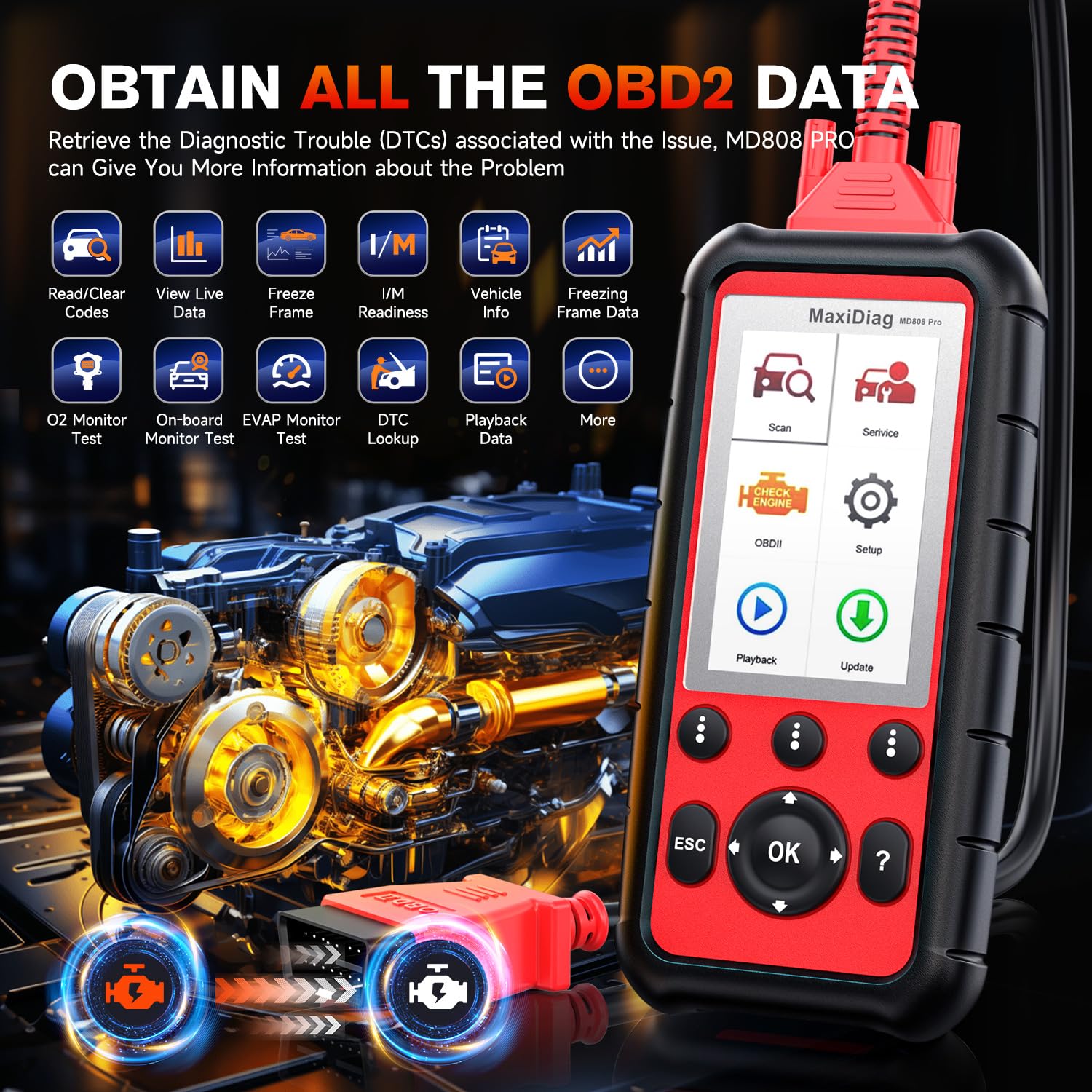 Amazon.co.jp: Autel MaxiDiag MD806 Pro 自動車診断ツール 2022年最新