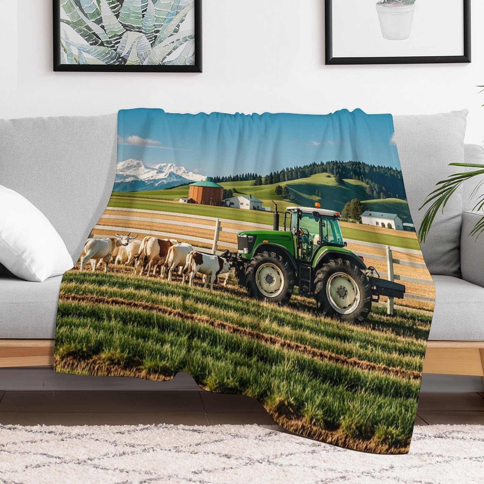Couverture micro polaire 177x203 jeté en polaire lit tracteur