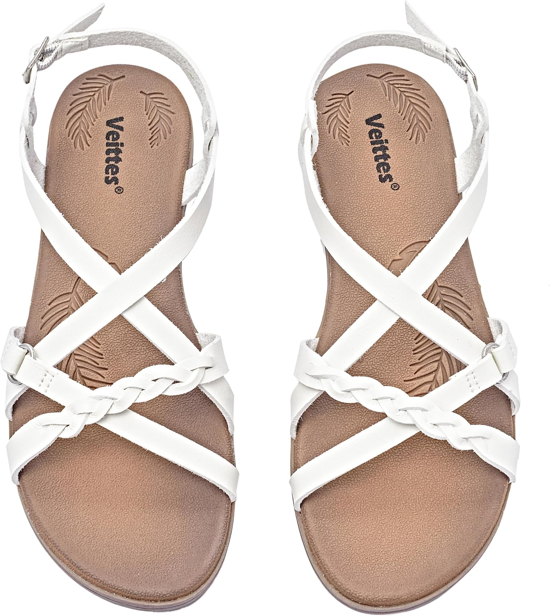 Veittes Women's Dressy Casual Strappy Flat Slide Sandals