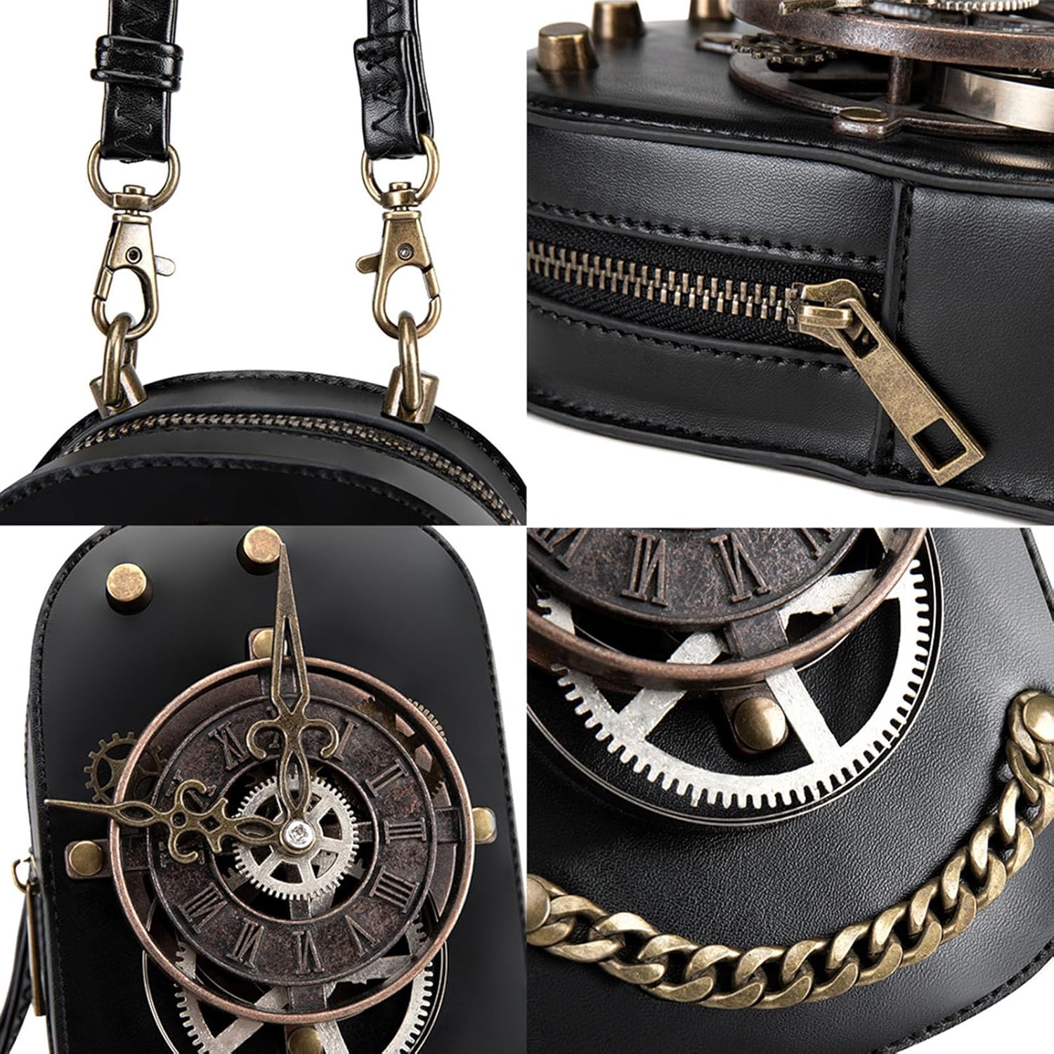 KOTORA Cute Gothic Steampunk Crossbody Bag Retro Small Shoulder Purse Phone Holder Renaissance Halloween Costume Accessory - Image 5