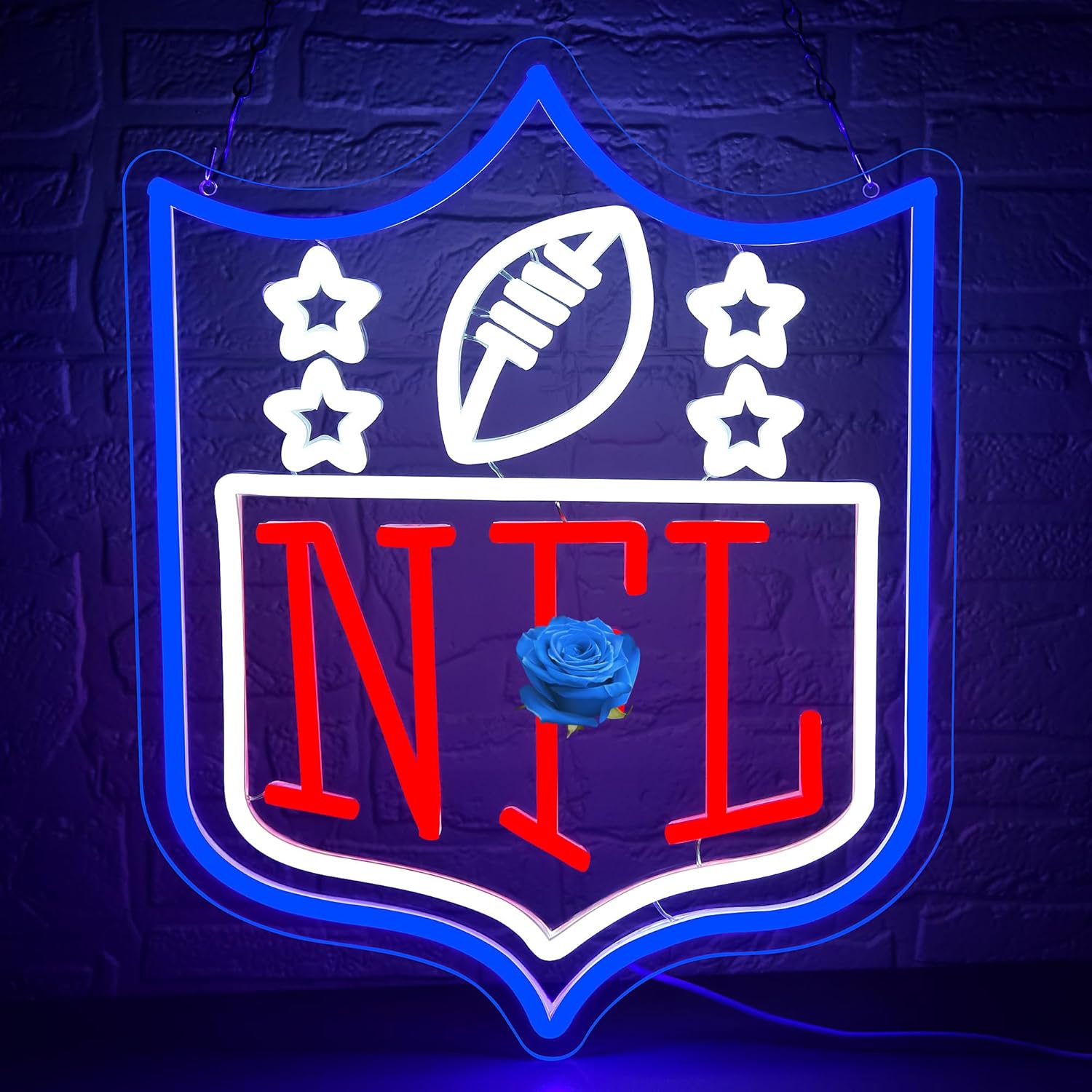 Football Neon Sign for Wall Decor Football Led Neon Light for Man Cave or Garage Club Bedroom Birthday Gifts for Rugby Fans 5V USB Powered Size15.7 * 11.8In(ZYLD173)
