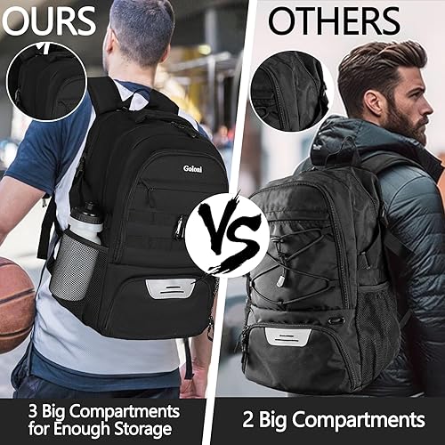 Miniatura 3 de Goloni Bolsa de raqueta de tenis para hombre, dos raquetas, mochila de pickleball para mujer con compartimento para zapatos, adecuada para