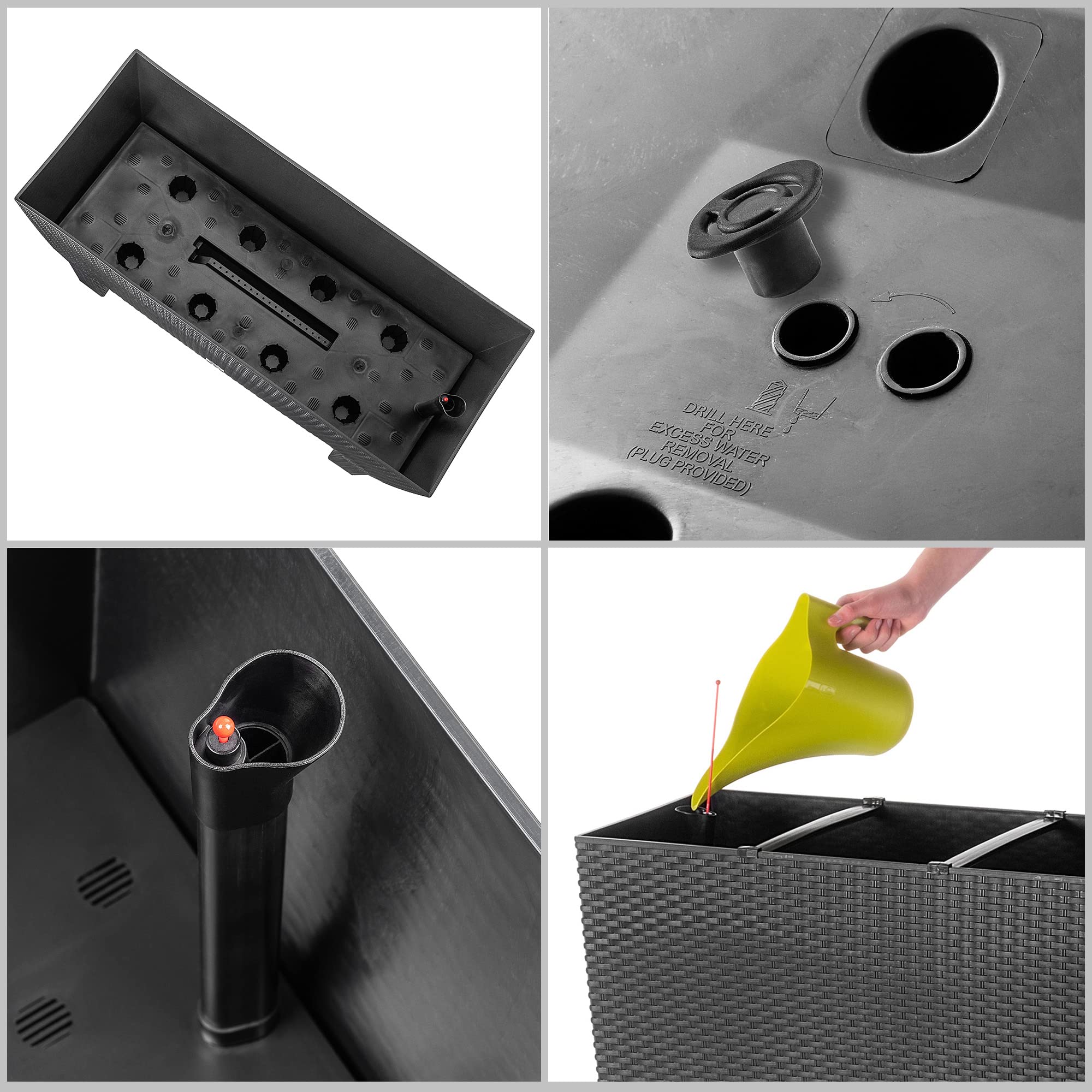 KADAX Vaso fiori su gambe Orto plastica | 2 misure | fioriera rialzata | balcone terrazzo giardino | resistente intemperie