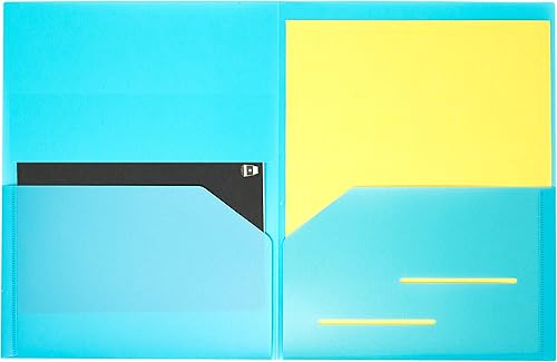 Miniatura 3 de Youngever Paquete de 12 carpetas de bolsillo de plástico, carpetas de plástico resistente con 2 bolsillos, en 6 colores